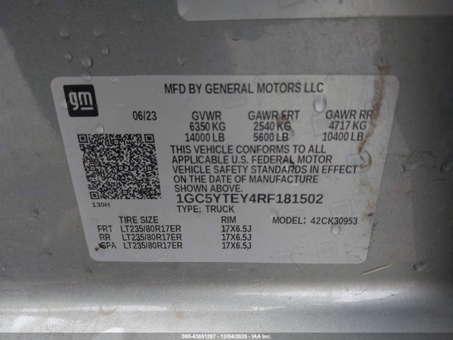 1GC5YTEY4RF181502 Chevrolet Silverado 3500hd 4wd Long Bed Lt