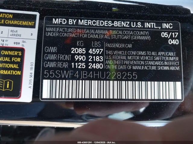 Mercedes-Benz C 300 2017 55SWF4JB4HU228255 Image 9