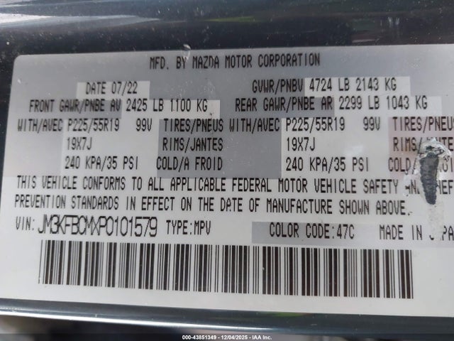 Продажа на аукционе авто 2023 Mazda Cx-5 2.5 S Carbon Edition, vin: JM3KFBCMXP0101579, номер лота: 43851349