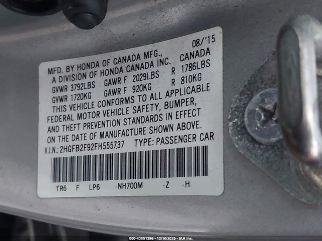 Honda Civic Ex-l 2015 2HGFB2F92FH555737 Image 9