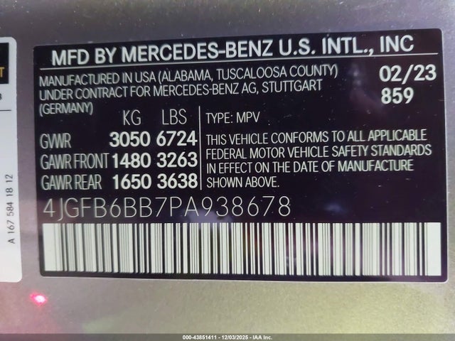 4JGFB6BB7PA938678 Mercedes-Benz Amg Gle 53 4matic