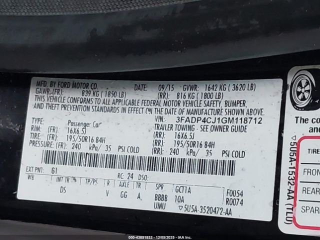 2016 FORD FIESTA 3FADP4CJ1GM118712 Photo 8