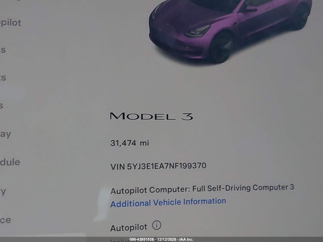 2022 TESLA MODEL 3 5YJ3E1EA7NF199370 Photo 6