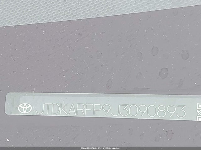 Toyota 2zr-fxe+1nm 2018 JTDKARFP9J3090893 Image 9