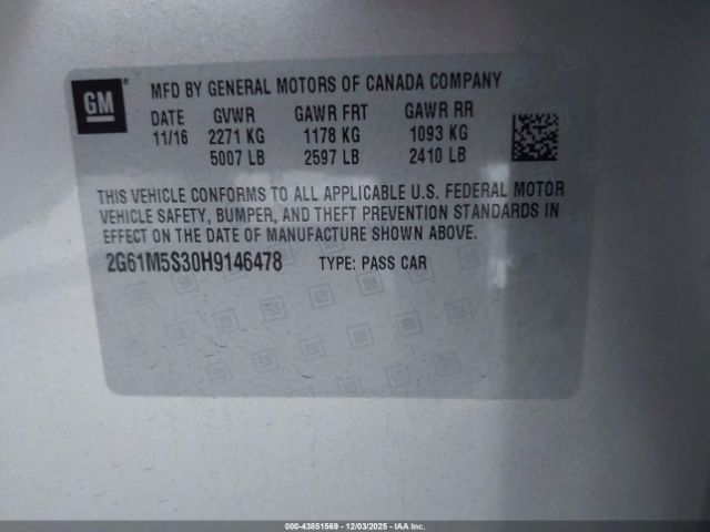 2017 CADILLAC XTS 2G61M5S30H9146478 Photo 8