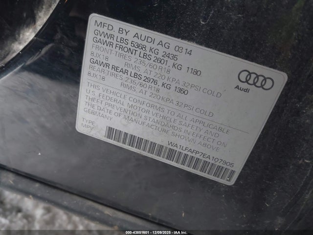 2014 AUDI Q5 WA1LFAFP7EA107905 Photo 8