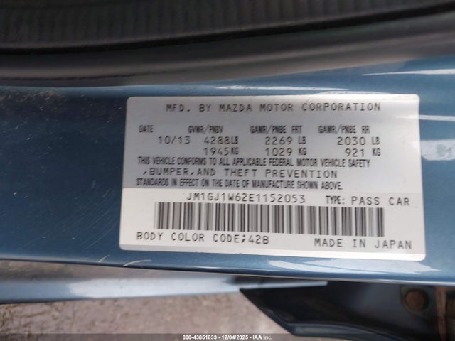 JM1GJ1W62E1152053 Mazda Mazda6 I Grand Touring