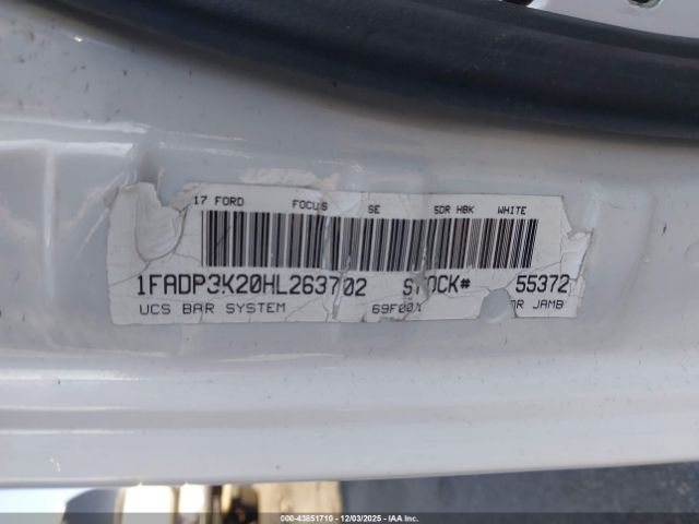 2017 FORD FOCUS 1FADP3K20HL263702 Photo 8