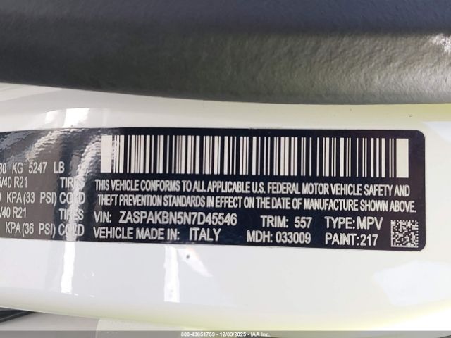 2022 ALFA ROMEO STELVIO ZASPAKBN5N7D45546 Photo 8