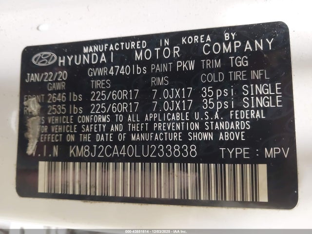 Hyundai TUCSON SE 2020 KM8J2CA40LU233838 Image 9