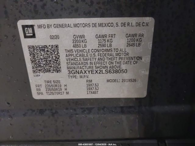 2020 CHEVROLET EQUINOX 3GNAXYEX2LS638050 Photo 8