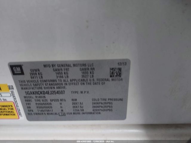 2014 BUICK ENCLAVE 5GAKRCKD4EJ254507 Photo 8