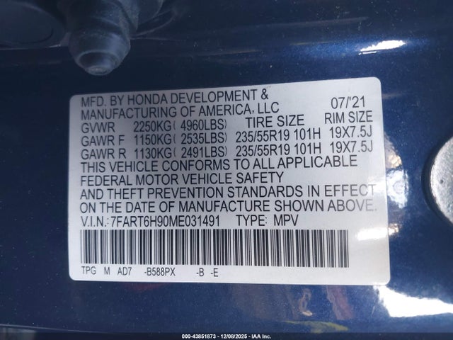 7FART6H90ME031491 Honda CR-V TOURI