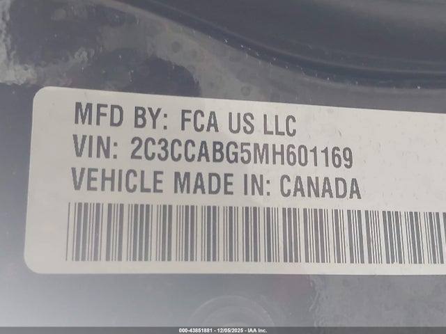 43851881 :رقم المزاد ، 2C3CCABG5MH601169 vin ، 2021 Chrysler 300 مزاد بيع