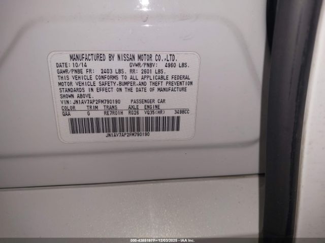 2015 INFINITI Q50 HYBRID JN1AV7AP2FM790190 Photo 8