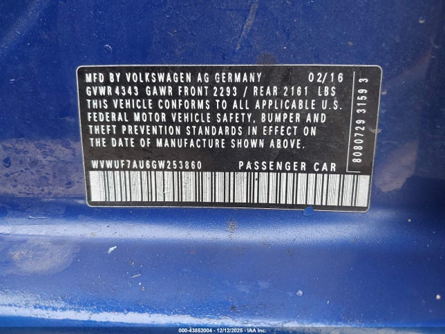 2016 VOLKSWAGEN GOLF R WVWUF7AU6GW253860 Photo 8