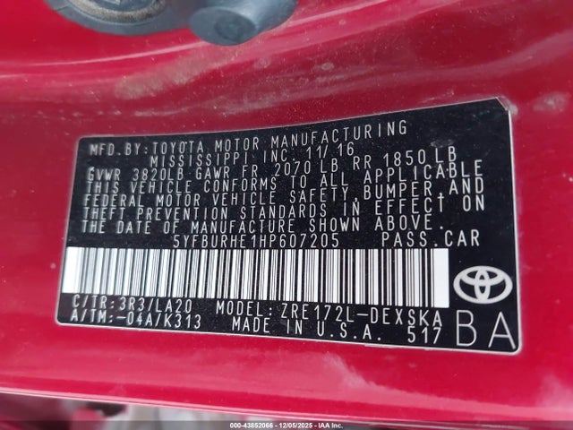 Toyota Corolla Xse 2017 5YFBURHE1HP607205 Image 9