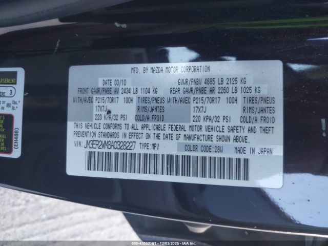 2010 MAZDA CX-7 JM3ER2WM8A0328227 Photo 8