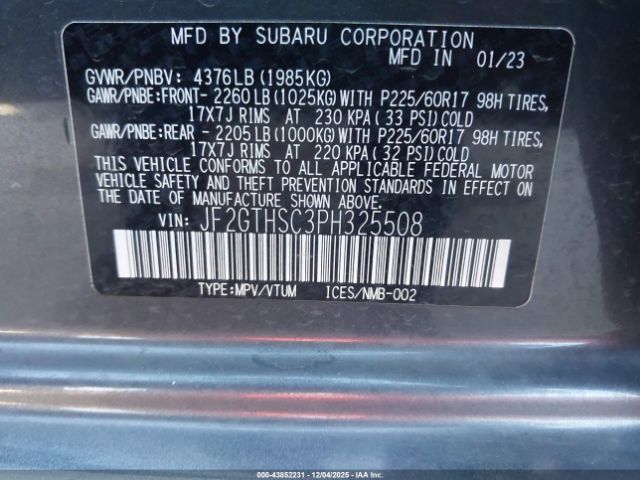2023 SUBARU CROSSTREK JF2GTHSC3PH325508 Photo 8
