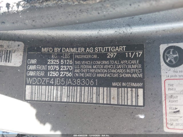 WDDZF4JB5JA383061 Mercedes-Benz E 300