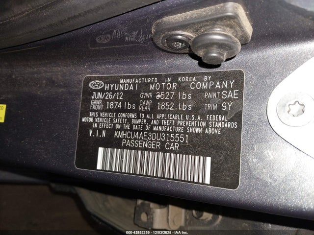 2013 HYUNDAI ACCENT KMHCU4AE3DU315551 Photo 8