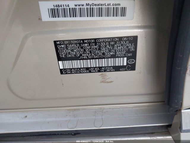 Продаж на аукціоні авто 2010 Lexus Ls 460, vin: JTHBL5EF8A5101039, номер лоту: 43852271