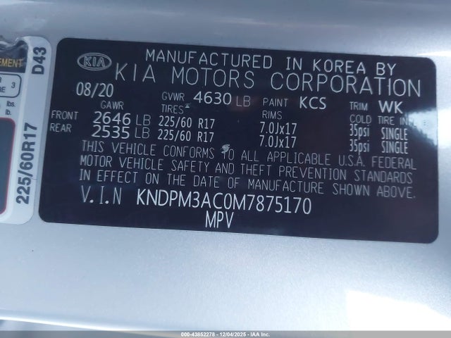 KIA Sportage Lx 2021 KNDPM3AC0M7875170 Image 9