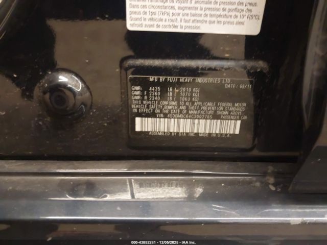 2012 SUBARU LEGACY 4S3BMBC64C3002765 Photo 8