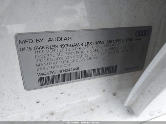 2015 AUDI A4 WAUFFAFL4FN042969 Photo 8
