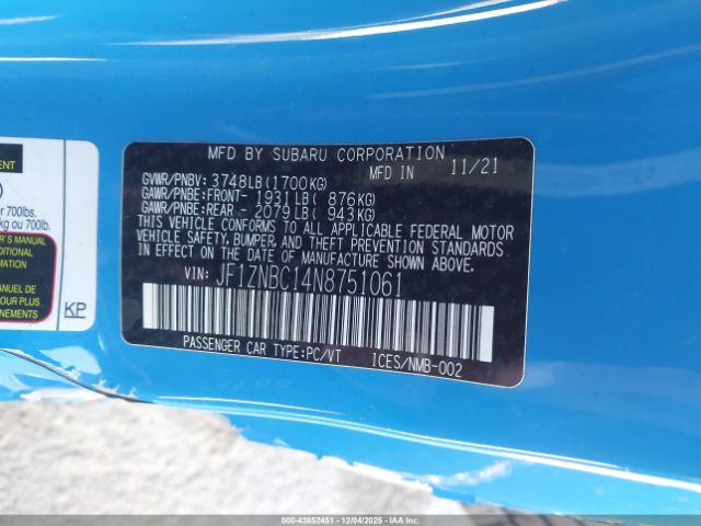 2022 TOYOTA GR86 JF1ZNBC14N8751061 Photo 8