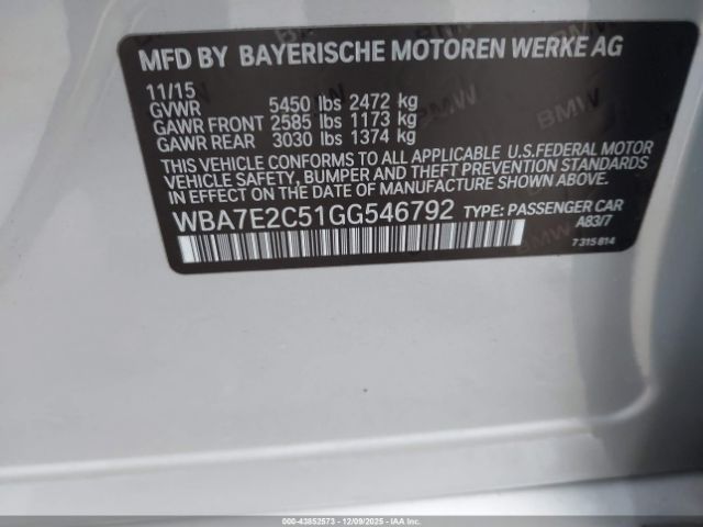 2016 BMW 740I WBA7E2C51GG546792 Photo 8