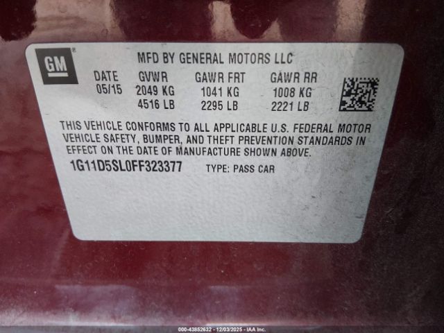 2015 CHEVROLET MALIBU 1G11D5SL0FF323377 Photo 8