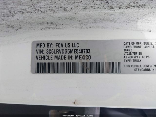 2021 RAM PROMASTER 2500 3C6LRVDG5ME548703 Photo 8