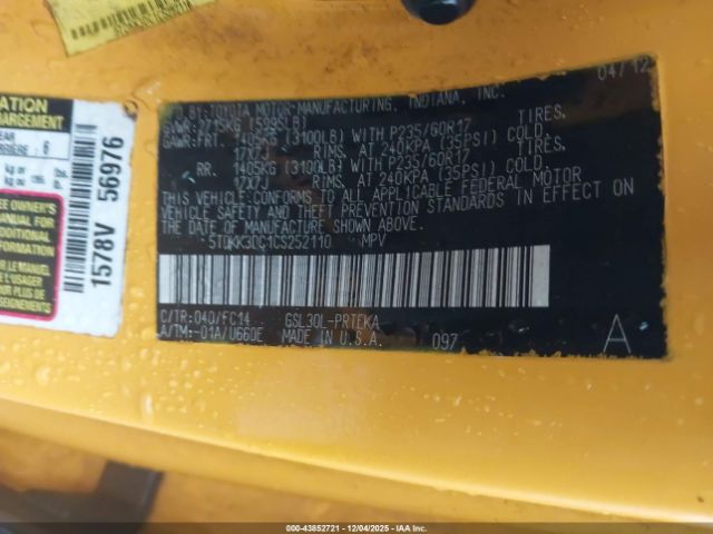 2012 TOYOTA SIENNA 5TDKK3DC1CS252110 Photo 8