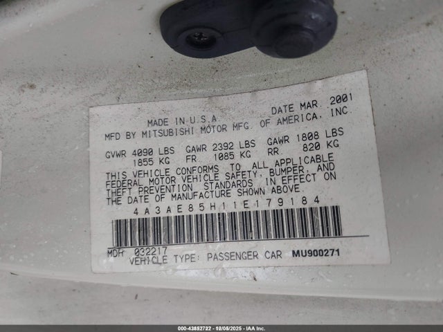 2001 MITSUBISHI ECLIPSE SPYDER 4A3AE85H11E179184 Photo 8