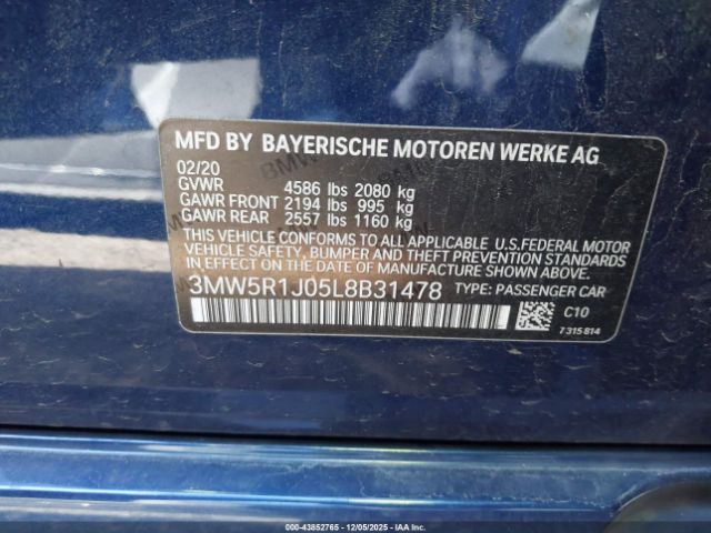 2020 BMW 330I 3MW5R1J05L8B31478 Photo 8