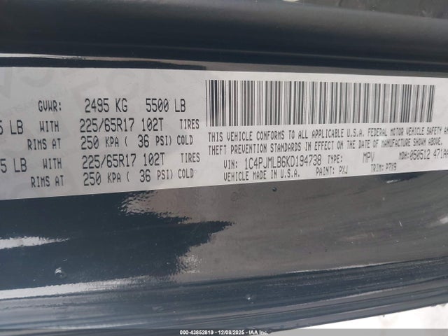 Jeep Cherokee Latitude Plus 4x4 2019 1C4PJMLB6KD194738 Image 9