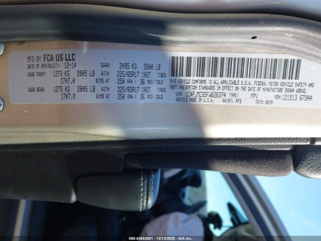 2015 JEEP CHEROKEE 1C4PJMCS5FW626374 Photo 8