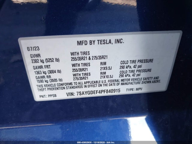 2023 TESLA MODEL Y 7SAYGDEF4PF840915 Photo 8