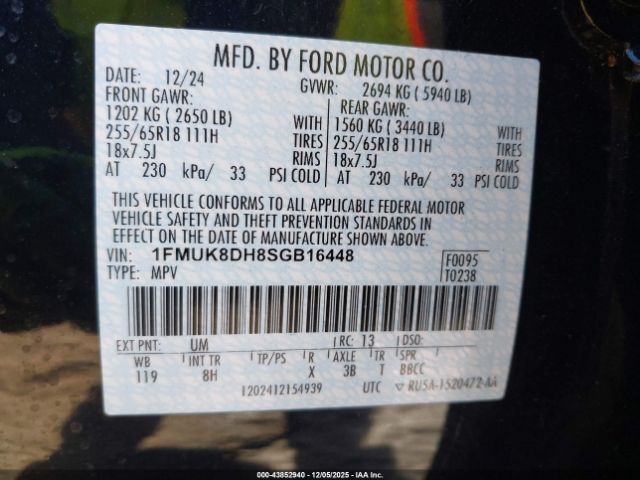 2025 FORD EXPLORER 1FMUK8DH8SGB16448 Photo 8