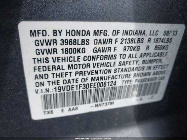 2014 ACURA ILX 19VDE1F30EE006124 Photo 8