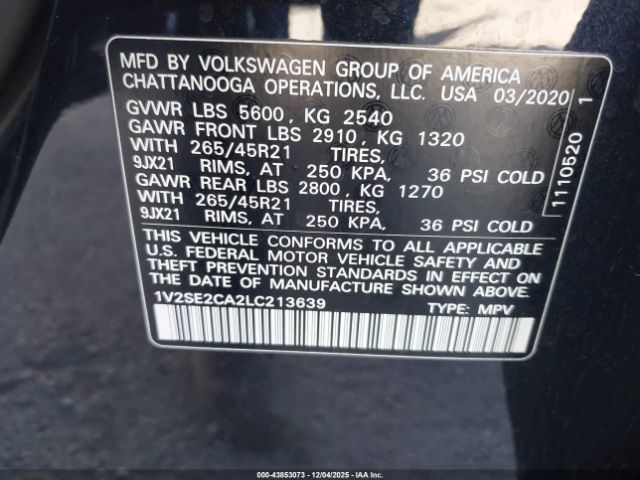 2020 VOLKSWAGEN ATLAS CROSS SPORT 1V2SE2CA2LC213639 Photo 8