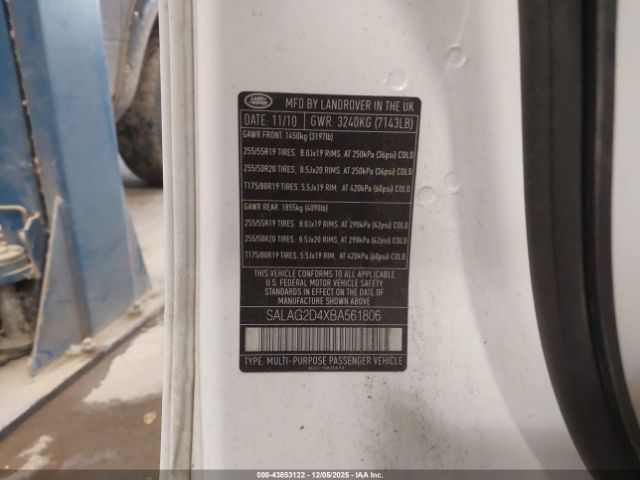 2011 LAND ROVER LR4 SALAG2D4XBA561806 Photo 8