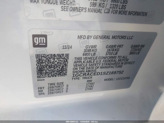 2025 CHEVROLET SILVERADO 1500 1GCRACED1SZ169752 Photo 8