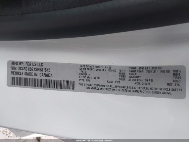 2025 CHRYSLER PACIFICA 2C4RC1BG1SR581645 Photo 8