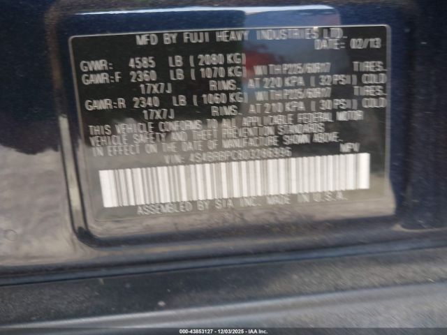 2013 SUBARU OUTBACK 4S4BRBPC8D3286996 Photo 8