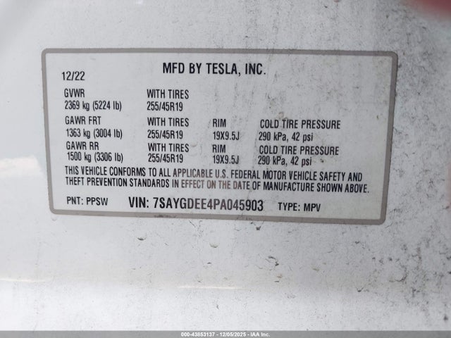 2023 TESLA MODEL Y 7SAYGDEE4PA045903 Photo 8