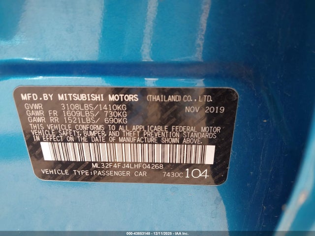 2020 MITSUBISHI MIRAGE G4 ML32F4FJ4LHF04268 Photo 8