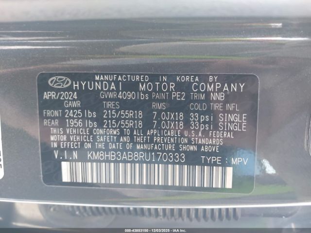 2024 HYUNDAI KONA KM8HB3AB8RU170333 Photo 8