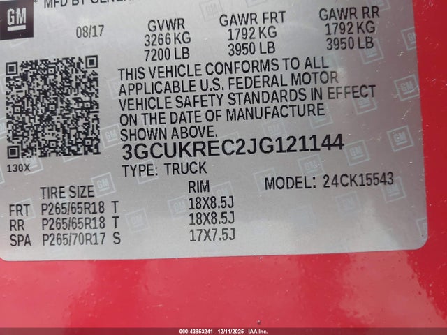 Chevrolet Silverado 1500 2lt 2018 3GCUKREC2JG121144 Image 9